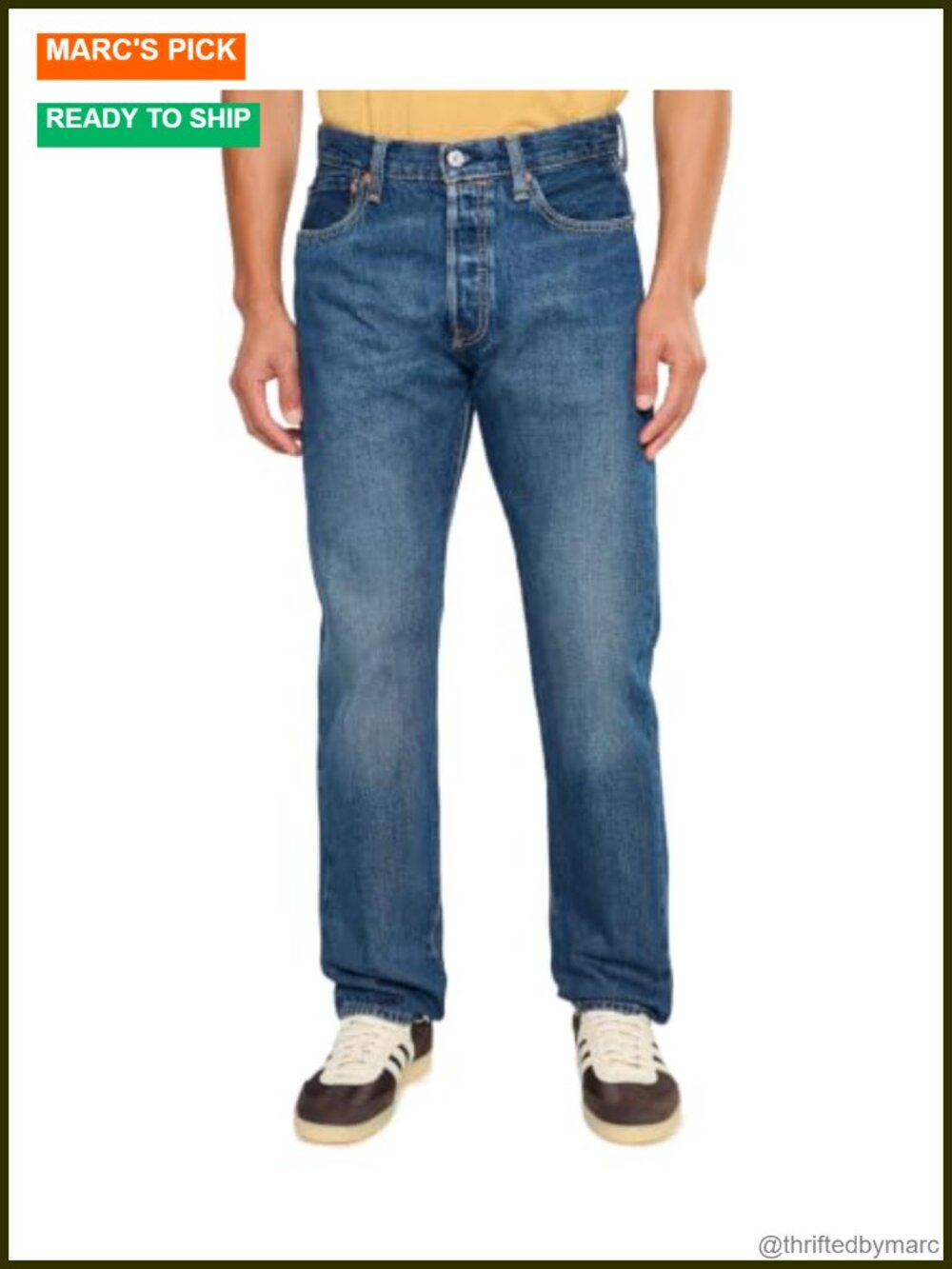 Men's 501 Straight Leg Jeans Sits at Waist Regular Fit Cotton 32